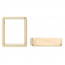 14k Yellow Gold Rectangle Bezel  Non-Faceted