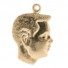 14K Yellow Boy Head Profile Charm