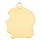 14K Yellow Girl Head Profile Charm
