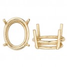 14k Yellow 4-Prong Oval Double Wire Setting