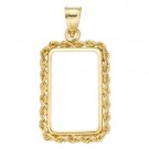 14k Yellow 4-Prong Bezel w/ Bail & Rope For Credit Swiss