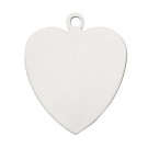 14K White Heart Shape Blank Disk, 6.5 x 6.5mm