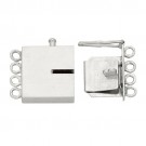 14k White Rectangle Closed Top Clasp w/ Link
