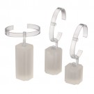 3-Piece Set of Frosted Acrylic Bangle or Watch Collars