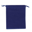 Blue Velour Drawstring Bags - 2.75" x 3.75"