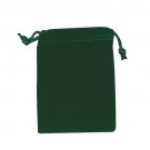 Green Velour Drawstring Bags - 2.5" x 3.5"