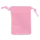 Pink Velour Drawstring Pouches, 4.25" L x 5.75" W