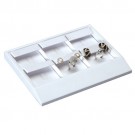 6-Section Flat Ring + Earring Set Displays in Pearl, 9" L x 7" W