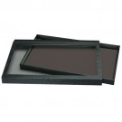 Black Wood Utility Trays w/Magnetic Glass-Top Lids, 14.75" L x 8.25" W