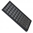 50 Acrylic 1.13" Ø Gem Jars w/Black Flat-Foam Inserts in Black Wood Trays, 14.75" L x 8.25" W