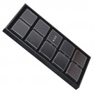 10 Acrylic 3 x 2.25" Gem Jars w/Black Flat-Foam Inserts in Black Wood Trays, 14.75" L x 8.25" W