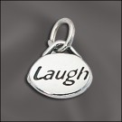 Sterling Silver Message Charm - Laugh