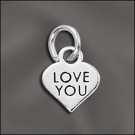 Sterling Silver Message Charm - Love You