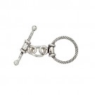Sterling Silver 11mm Bali Toggle Clasp