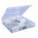 3-Section Acrylic Parcel Boxes w/Locking Lids and Adjustable Dividers
