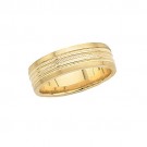 14K Yellow Wedding Band with Double Rope Design 7 mm