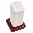Ring Columns on Square Base in Pearl & Mahogany, 1.75" L x 1.75" W