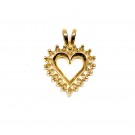 Halo-Style Heart Pendant in 14k Yellow Gold