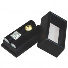 Glass-Top Gem Boxes w/Rolled-Foam Inserts in Black, 2" L x 1" W