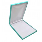 "Manhattan" Necklace Box in Turquoise w/Silver Trim