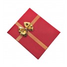 Ribbon Collection Gift Box in Textured Crimson & Gold