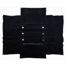 Combination Jewelry Rolls in Black-on-Black Velour, 4.5 x 6.5 in.