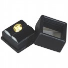 Glass-Top Square Gem Boxes w/Rolled-Foam Inserts in Black, 1.5" L x 1.5" W