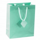 Satin-Finish Tote-Style Gift Bags in Eggshell Blue, 10" L x 3" W