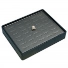 35-Slot Stackable Ring Trays in Black/Steel Gray, 9" L x 7.25" W