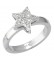 14k White Gold Star Shape Toe Ring w/ Diamond