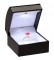 "Lumina Classica" Ring Clip Box in Black Ostrich & Milkstone