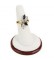 Single-Finger Ring Displays on Round Base in Pearl & Mahogany, 2" W x 2.25" H