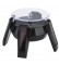 Solar or Battery-Powered Turntables w/4 Blue LEDs in Black, 3.85" W