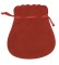 Microsuede Pouches w/Exposed Drawstring in Red, 2.5" L x 3" W