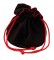 Genuine Leather Cinch Pouches in Black w/Red Drawstring (Pk/10), 2.5" L x 2.5" W