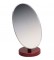 Adjustable Oval Mirrors on Wood Base in Mahogany, 9" L x 6" W