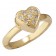 14k Yellow Gold Heart Shape Toe Ring w/ Diamond