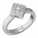 14k White Gold Diamond Shape w/ Diamond Toe Ring