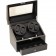 Diplomat Quad (4) Watch Winder w/ Storage for 4 Watches - Black Wood / Black leatherette Interior