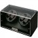 Diplomat Quad (4) Watch Winder - Black Wood / Carbon Fiber Pattern & Bold Red Leatherette Accents Finish