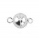 Magnetic Clasps - Round Silver Plated 6pc