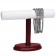 T-Bar Display - White Faux Leather w/Glossy Rosewood Trim